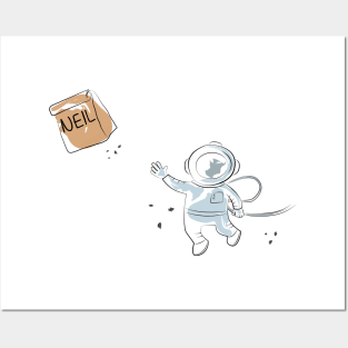 Neil Armstrong - Cute Astronaut Design Posters and Art